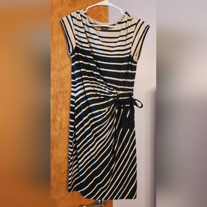 Taylor Cream & Black Striped Dress